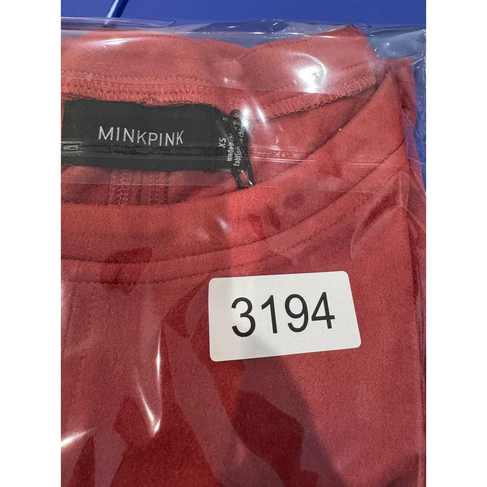 NWT MINKPINK Now or Never Rust Suede Effect T-Shirt‎ Dress XS Casual